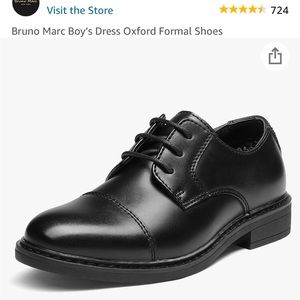 Bruno Marc Boys Dress Oxfords shoes, black, size 6